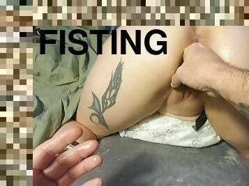 röv, fisting, orgasm, fitta-pussy, amatör, pov, fantastisk, brunett, tatuering, saftig