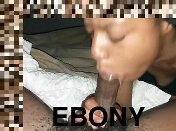 Homemade ebony giving head