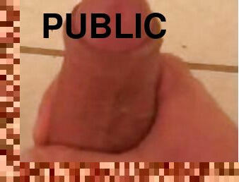 Handjob in a Public bathroom