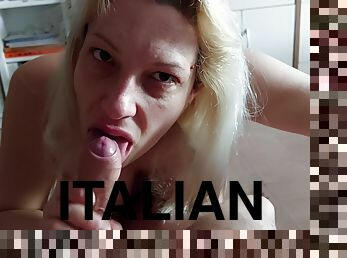 amateur, milf, fellation-profonde, point-de-vue, blonde, italien