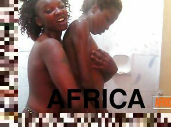 culo, negra-ebony, lesbiana, con-los-dedos, besando, africano