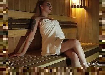 store-pupper, offentlig, pussy, babes, blowjob, cumshot, cum, blond, knulling-fucking, sauna