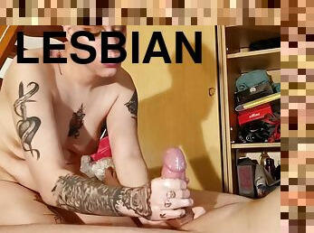 Lesbian Like Slave Gives Deep Blow & Handjob W Cum In Mouth