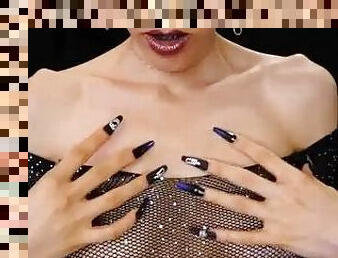 Small tits and long nails worship - mesmerize femdom pov hand model natural boobs italian mistress