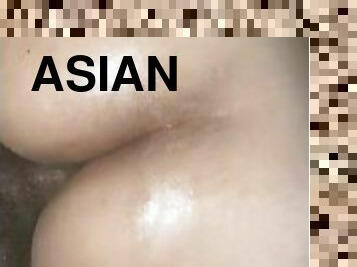 asiatisk, röv, otrogen, amatör, gigantisk-kuk, creampie, slyna, filipinsk, kuk, hårt