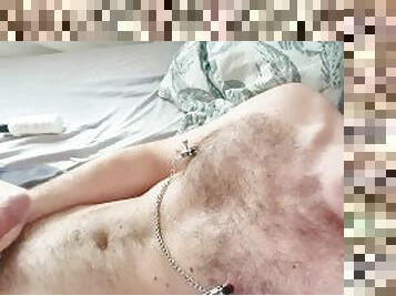 Handsome n hairydad gtn horny  - verbal - moan - nipple play