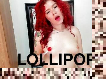 mastubasi, puting-payudara, remaja, latina, barang-rampasan, putih, lollipop, tato