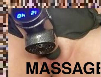 Massage gun make pussy SQUIRT ( NIPPLE CLAMPS )