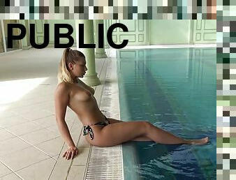 Serbian beauty swims naked underwater
