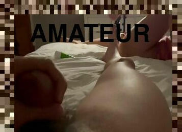 röv, masturbation, amatör, brudar, par, brunett