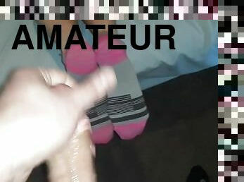 amateur, ejaculation-sur-le-corps, pieds, point-de-vue, ejaculation, fétiche