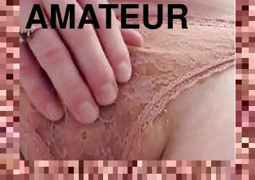 amateur, massage, rousse, culotte, lingerie, solo, petits-seins, taquinerie