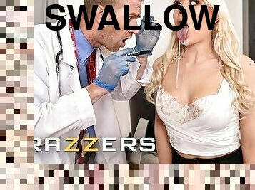 Brazzers - Gorgeous Blonde Gina Varney Swallows Her Doctor's Big Cock To Show Him Her Drool Problem