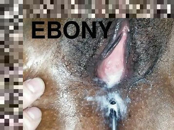 Ebony GF's Pussy Full Of Cum & Pussy Cream After Sex
