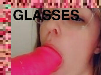 röv, glasögon, masturbation, amatör, avsugning, leksak, blond, dildo, fetisch, ensam