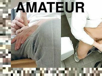 poilue, masturbation, public, amateur, énorme-bite, gay, secousses, collège, horny, toilette