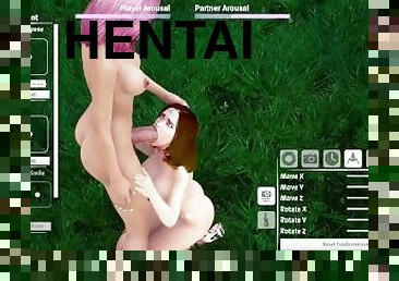 transsexuelle, ejaculation-sur-le-corps, énorme-bite, pieds, hentai, 3d, bite