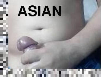 asiatique, masturbation, secrétaire, amateur, énorme-bite, branlette, solo, réalité, bite