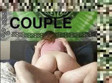 Sensual real couple has hot quickie (