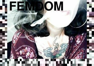 amador, mulher-madura, brinquedo, britânico, fumando, selvagem, domínio, domínio-feminino, tatuagem