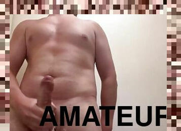 masturbation, amateur, ejaculation-sur-le-corps, énorme-bite, branlette, britannique, solo, bite