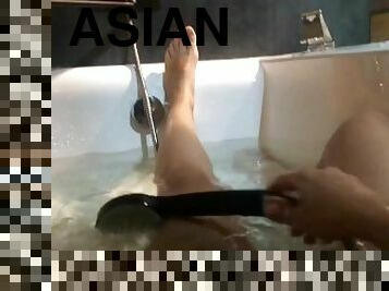 Beautiful feet in bathroom