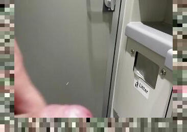 Risky train toilet wank with door unlocked.  What happens next is in full vid in fan club :)