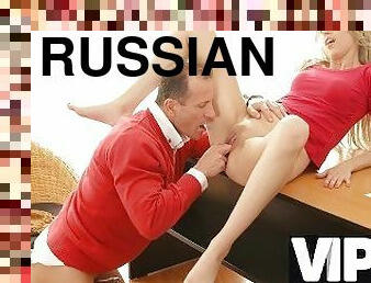OLD4K. Man over fifty relaxes with the Russian girl who asks for help