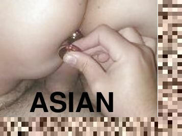 Asian Amateur Slut Takes Buttplug & Cock