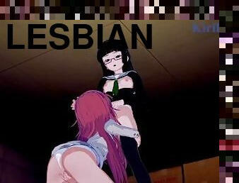 orgasme, babes, lesbienne, ados, doigtage, anime, hentai, 3d, petits-seins