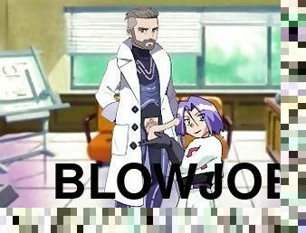 New Professor Turo in Pokémon Violet Gets Sloppy Blowjob By James From Team Rocket