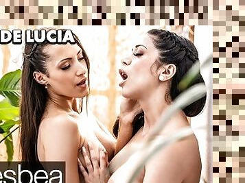 teta-grande, orgasmo, cona-pussy, babes, lésbicas, dedos, pés, meias-calças, beijando, mamas