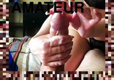 amatør, babes, cumshot, stor-pikk, tenåring, handjob, massasje, creampie, cum, pikk