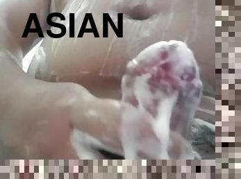 asiatic, masturbare-masturbation, amatori, jet-de-sperma, gay, laba, solo