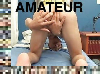 masturbation, amateur, ejaculation-sur-le-corps, gay, maison, doigtage, secousses, ejaculation, solo, minet