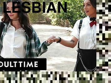 ADULT TIME - Cute Lesbian Schoolgirls Cut Class To Explore Their Sexual Desires!