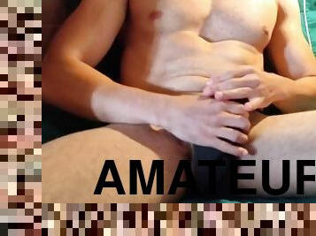 masturbation, amateur, ejaculation-sur-le-corps, énorme-bite, gay, branlette, secousses, ejaculation, solo, boules