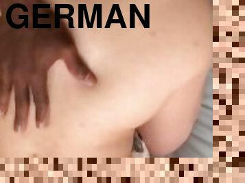 doggy, fett, immens, muschi, dilettant, ebenholz, selbst-gefertigt, deutsch, creampie, schwarz