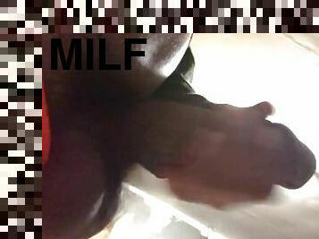 masturbation, kvinnligt-sprut, fru, amatör, gigantisk-kuk, milf, sprut, ensam, kuk