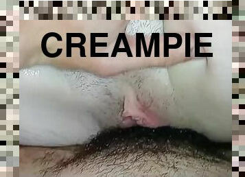 doggy, pussy, amatør, cumshot, stor-pikk, tenåring, creampie, rødhåret, sperm, petite