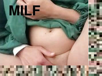 Pregnant Milf Masturbates in a hospital and almost gets caught