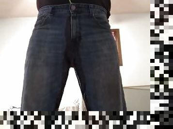 pisser, amateur, culotte, fétiche, solo, jeans