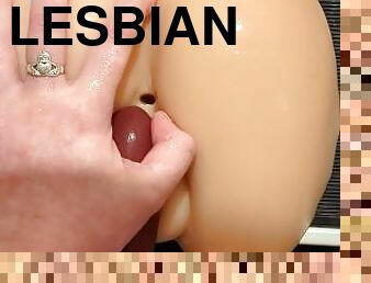 strapon, amatør, lesbisk, fingering, britisk, dildo, femidom, drillende
