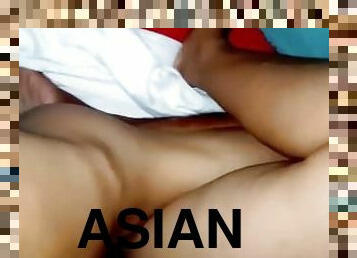 asiatisk, røv, amatør, moden, kæmpestor-pik, creampie, hanrej, pik