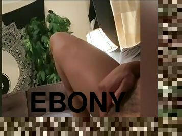 HOT Ebony Ginger Gazelli showing off fit BODY and touching Hairy PUSSY