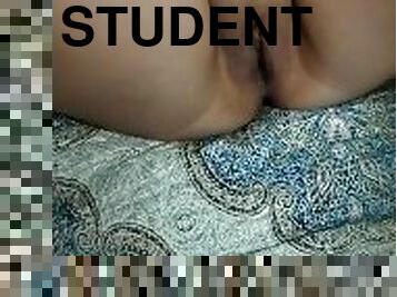 Morning student sex before  high school exam, close up fuck. POV