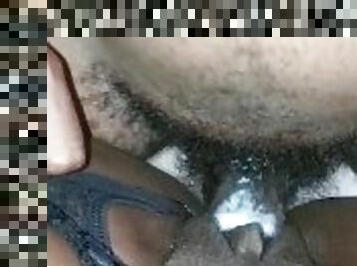 My boyfriend's big black dick cum inside my pussy ????