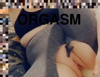 óculos, masturbação, orgasmo, cona-pussy, amador, brinquedo, caebça-vermelha, excitante, britânico, apertado