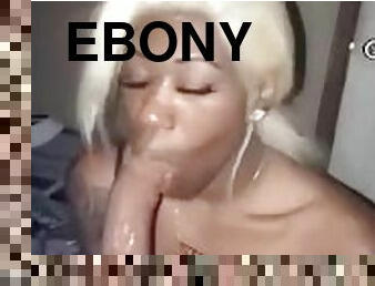 Ebony stepsister gives head