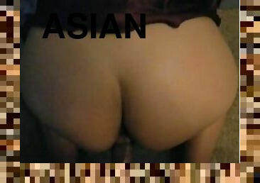 asiatique, cul, amateur, interracial, ados, black, butin, point-de-vue, chevauchement, bite